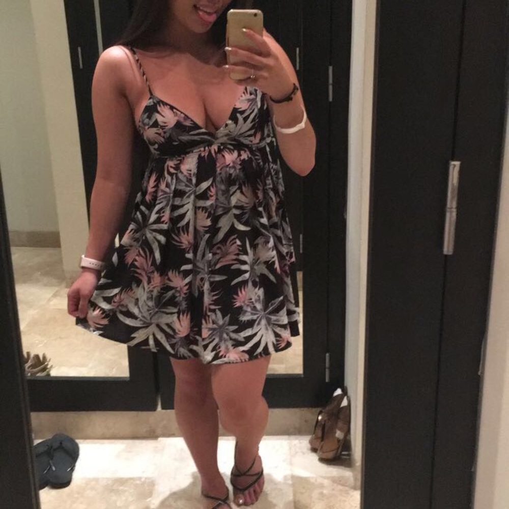 Tobi Black and flower print dress